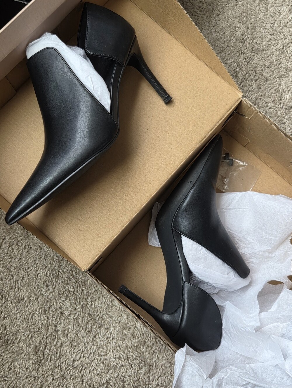 Classic Pointed-Toe Black Ankle Boot - Women's Heels